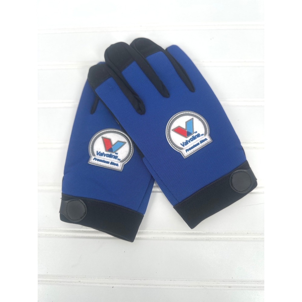 Valvoline Work Mechanic Gloves OSFM Blue Black Premium Blue Logo